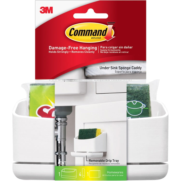 Command Caddy, w/Tray/Sponge, 7.5 lb Cap, 12