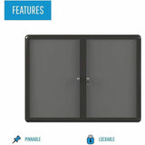 Bi-office Enclosed Fabric Bulletin Board With Aluminum Frame, 36" x 48", Grey/Graphite, 36" x 48" (BVCVT640103727) Each