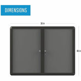 Bi-office Enclosed Fabric Bulletin Board With Aluminum Frame, 36" x 48", Grey/Graphite, 36" x 48" (BVCVT640103727) Each
