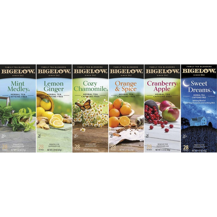 Bigelow Assorted Tea Packs, Six Flavors, 28/Box, 168/Carton (BTC17578) Case of 168