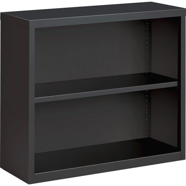Lorell Bookcase, 2-Shelf, Steel, 34-1/2"x12-5/8"x30", Charcoal (LLR59691)