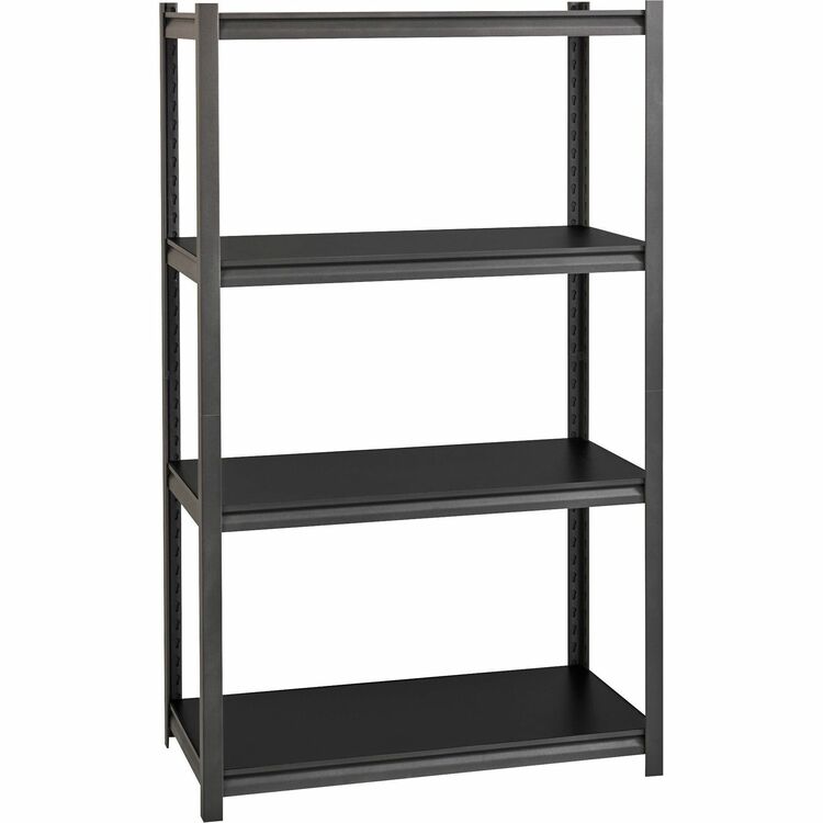 Lorell Shelving, 4-Shelf, Steel, 3200 lb Cap, 36"x18"x60", Black (LLR59700) Each