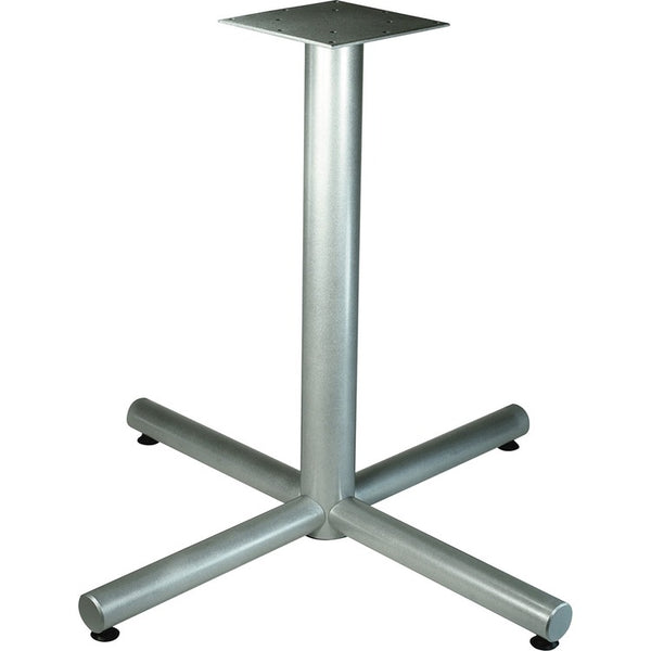 Lorell Cafe Table Base, X-Leg, 36"x36"x30", Metallic Silver (LLR61629)