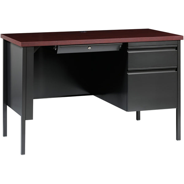 Lorell Right Pedestal Desk, Steel, 45-1/2"x24"x29-1/2", Charcoal (LLR66949)