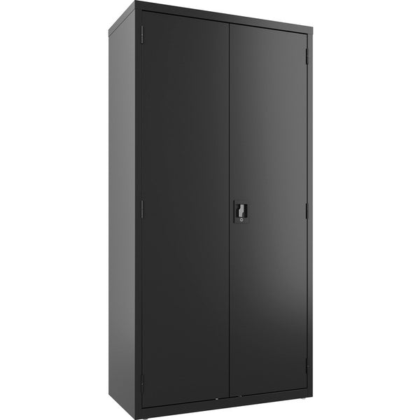 Lorell Double Door Wardrobe, Lockable, 36"Wx18"Lx72"H, Black (LLR66966)