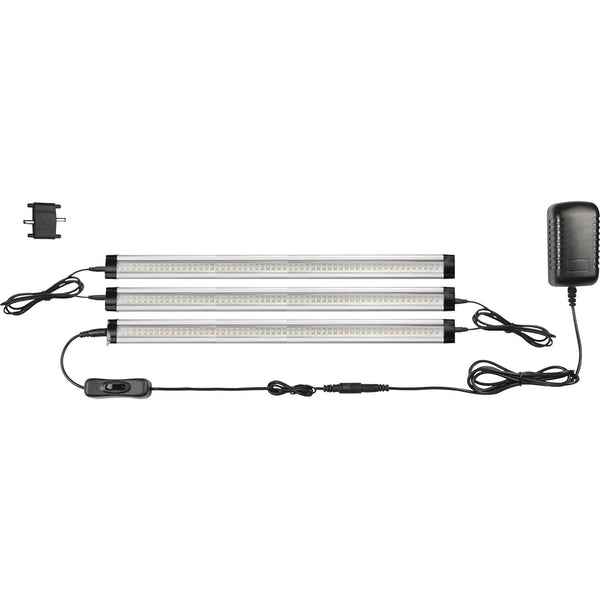 Lorell Task Lighting Starter Kit, LED, 2"Wx60"Lx1"H, Silver/Black (LLR82020)