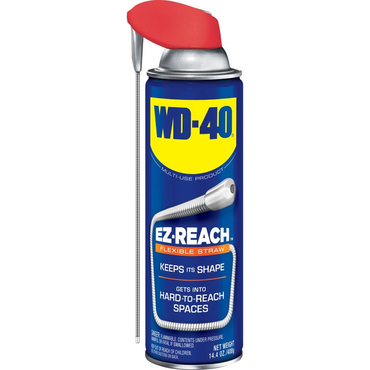 WD-40 Lubricant Spray, 14.4 oz Aerosol Can w/EZ Reach Straw (WDF49019) Each