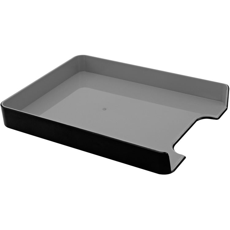 Advantus Letter Tray, Fusion, 12-3/4"x10"x1-11/16", Black/Gray (AVT37678) Each