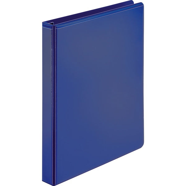 Business Source View Binder, D-Ring, 1" Capacity, 11"x8-1/2", Navy (BSN26973) Each
