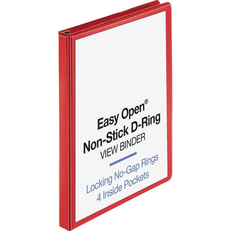 Business Source View Binder, D-ring, 1" Capacity, 8-1/2"x11", Red (BSN26979) Each