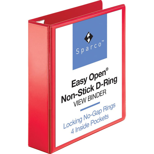 Business Source View Binder, D-ring, 2" Capacity, 8-1/2"x11", Red (BSN26981) Each