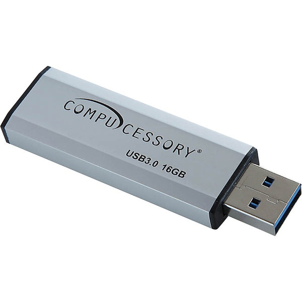 Compucessory Flash Drive, USB 3.0, 16GB, 2-1/10"Wx3/4"Lx1/4"H, Silver (CCS26469) Each