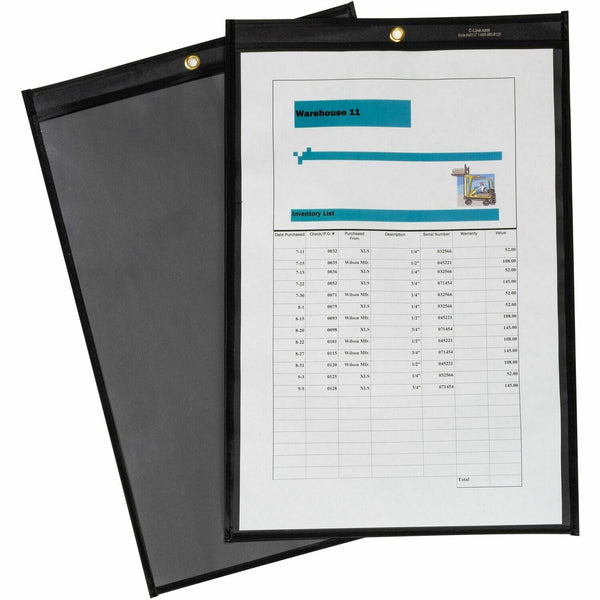 C-Line Ticket Holders, Heavy-duty Vinyl, 11"x17", 25/BX, Black/Clear (CLI45117) Box of 25