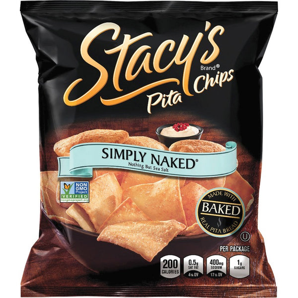 Stacy's Pita Chips, Simply Naked, 5-1/4"Wx1-1/2"Lx6-3/4"H, 24/BX (FRT49650) Box of 24