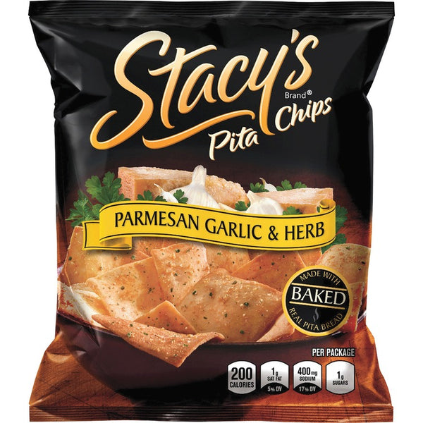 Stacy's Pita Chips, Parm Garlic/Herb, 5-1/4"x1-1/2"x6-3/4", 24/BX (FRT49651) Box of 24