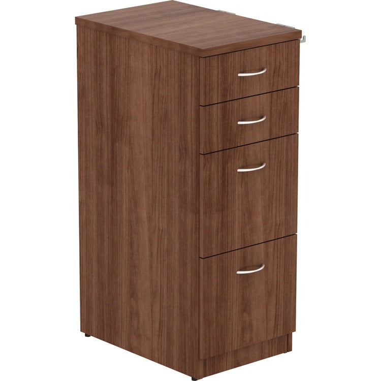 Lorell File Cabinet, 4 Drawers, 15-1/2"x23-5/8"x40-3/8", Walnut (LLR16236)