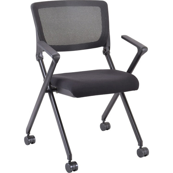 Lorell Nesting Chairs w/Arms, 24-3/8"x22-7/8"x35-3/8", 2/CT, Black (LLR41845)