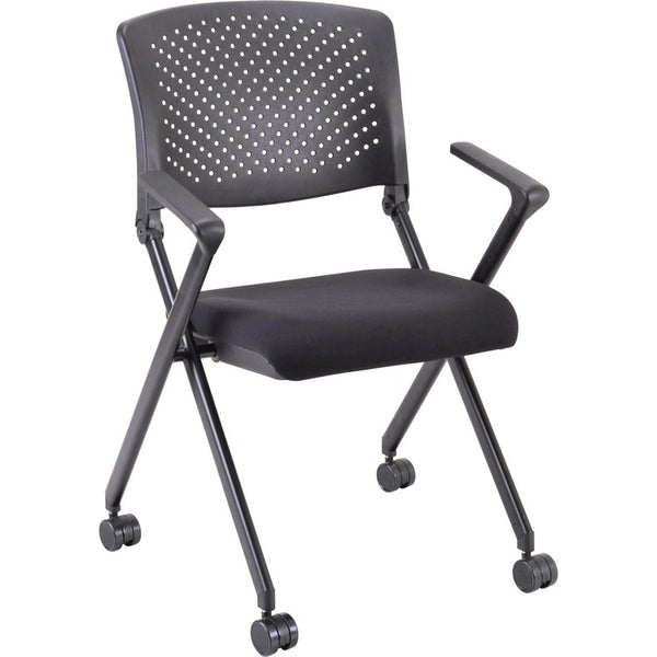 Lorell Nesting Chairs w/Arms, 24-3/8"x22-7/8"x35-3/8", 2/CT, Black (LLR41847)