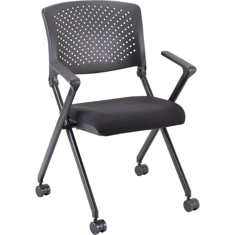 Lorell Nesting Chairs w/Arms, 24-3/8"x22-7/8"x35-3/8", 2/CT, Black (LLR41847) Case of 2