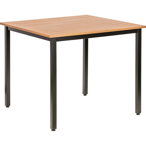 Lorell Table, Outdoor, Polystyrene, 36-5/8"x36-5/8"x30-3/4", Teak (LLR42684)