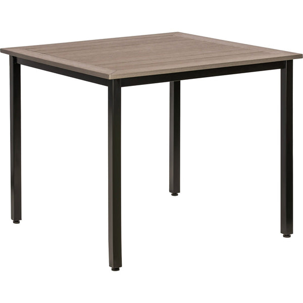 Lorell Table, Outdoor, Polystyrene, 36-5/8"x36-5/8"x30-3/4", Charcoal (LLR42686)