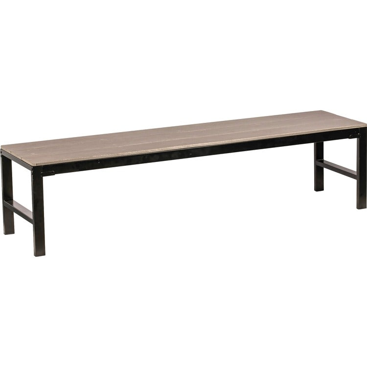 Lorell Bench, Outdoor, Polystyrene, 72"x18-1/8"x18-1/8", Charcoal/Black (LLR42689) Each