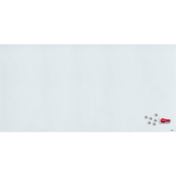 Lorell Dry-Erase Board, Glass, Magnetic, 96"Wx1/10"Lx48"H, White (LLR55661)