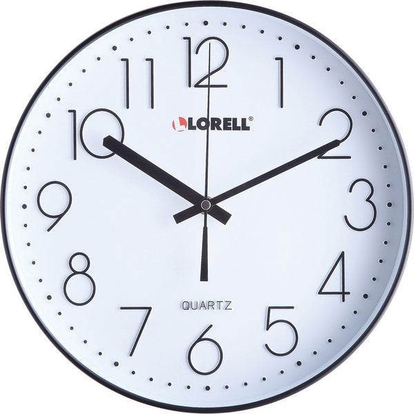 Lorell Clock, Wall, Super Quiet, 12", Black (LLR61011)