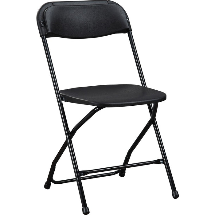 Lorell Injection-molded Folding Chairs - X-Style Base - Black - Plastic - 4 / Carton Lorell Injection-molded Folding Chairs - X-Style Base - Black - Plastic - 4 / Carton