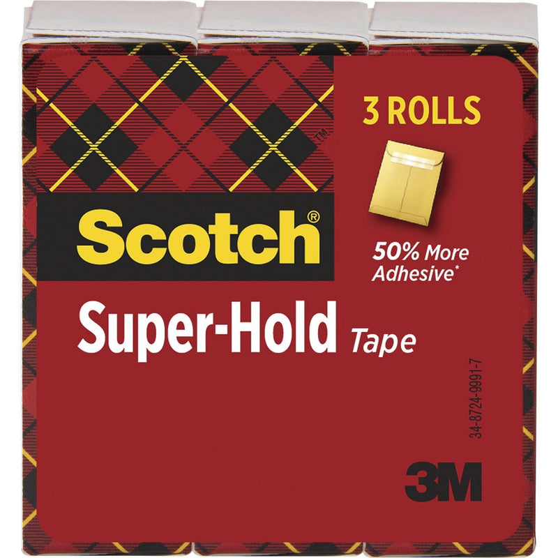 Scotch Tape, Extra Adhesive, 3/4"x1000", 3 Rolls/PK, Clear (MMM700K3)