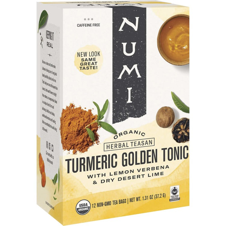 Numi Organic Tea, Turmeric Golden Tonic, 1.31 oz., 12/BX, Multi (NUM10551)