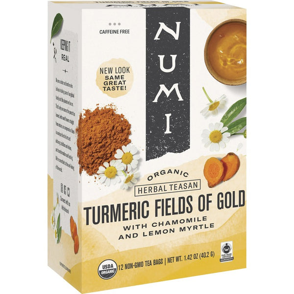 Numi Organic Tea, Turmeric Fields Of Gold, 1.31 oz., 12/BX, Multi (NUM10553)