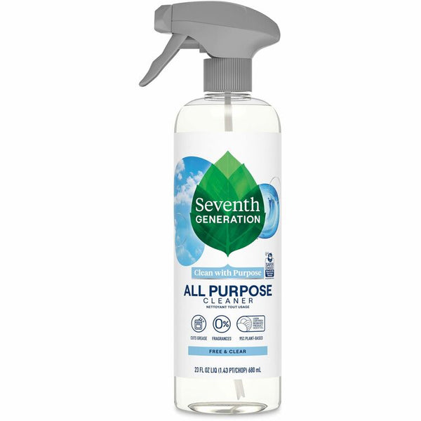 Seventh Generation Natural All-Purpose Cleaner, Free & Clear Unscented, 23 oz Bottle (SEV44713)