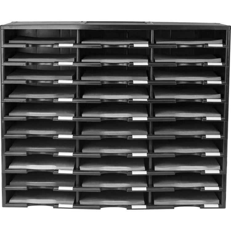 Storex Literature Sorter, 30 Comp, 14-1/10"Wx31-2/5"Lx25-1/2"H, Black (STX61419U01C) Each