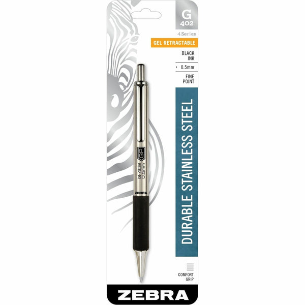 Zebra Retractable Pen, 0.5mm Fine Point, Gel Ink, Black (ZEB49211) Each