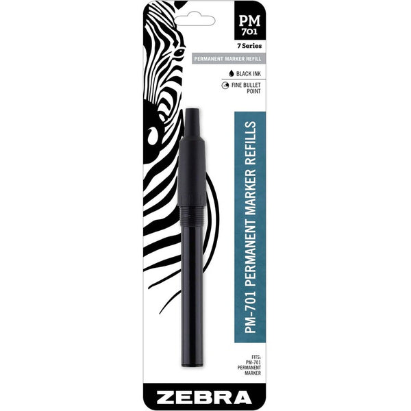 Zebra Permanent Marker Refill, PM-701, 2-1/4"Wx1/2"Lx7-1/2"H, Black (ZEB80111)