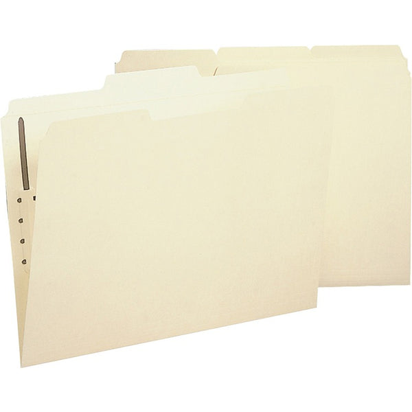 Business Source Fastener Folder, w/2-Ply Tab, 1 Fstnr, 1/3 Tab, Lgl, 50/BX, Manilla (BSN17230) Box of 50