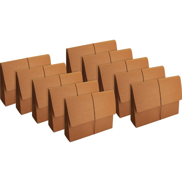 Business Source Accordion Wallets, Lgl, 5-1/4" Exp, 12-3/8"x10", 10/BX, Brown (BSN26576BX) Box of 10