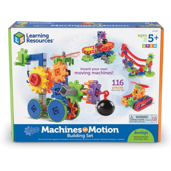 Learning Resources Building Set, Machines in Motion, 11"Wx14-1/2"Lx4"H (LRNLER9227) 1 Set