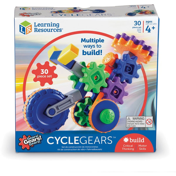 Learning Resources Building Set, Cycle Gears, 9-1/10"Wx8-9/10"Lx2-4/5"H (LRNLER9231) 1 Set
