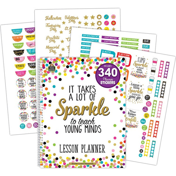 Teacher Created Resources Lesson Planner w/Stickers, Confetti, 8-1/2"x11" (TCR2152) Each