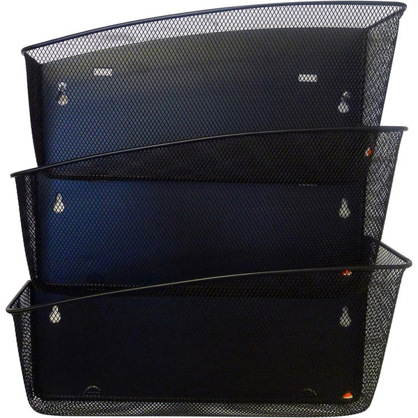 Alba Mesh Wall File Set - 3 Pocket(s) - Compartment Size 6.69" x 13.78" x 4.72" - 15.9" Height4.7" Depth x 13.8", Black - Steel, Metal (ABAMESHFILEN) Each
