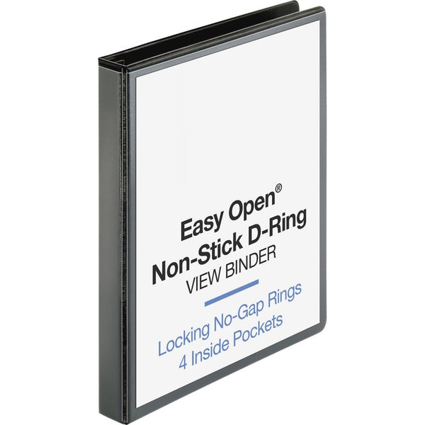 Business Source View Binder, Locking D-Ring, 1" Capacity, Letter, Black (BSN26956) Each