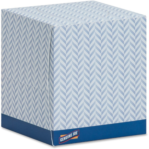 Genuine Joe Facial Tissue, 2-Ply, Cube Box, 85/Box, 1728/PL, White (GJO26085PL)