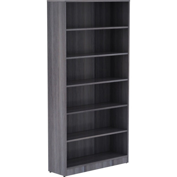 Lorell Bookcase, 6 Shelves, 36"x12"x72", Weathered Charcoal (LLR69565)