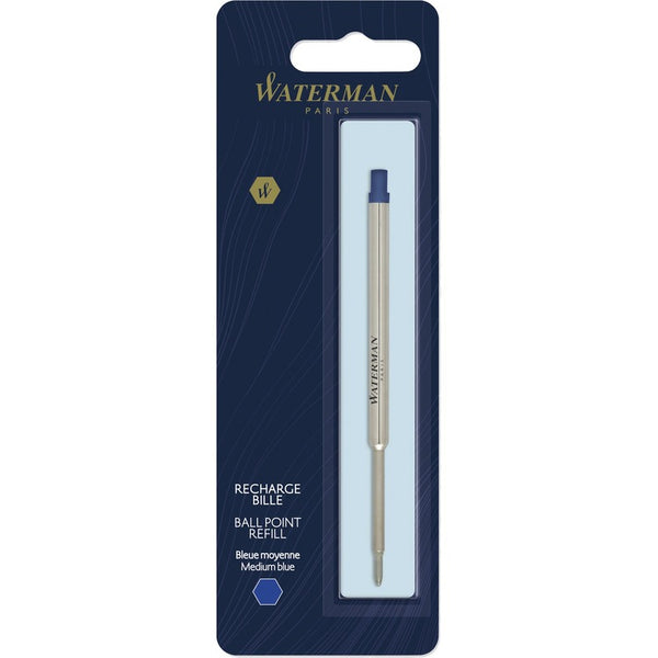 Waterman Ballpoint Pen Refill, Medium Point, Blue Ink (WATS0944490)