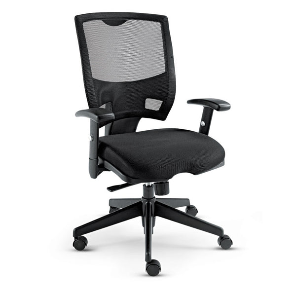 Alera® Alera Epoch Series Fabric Mesh Multifunction Chair, Supports Up to 275 lb, 17.63" to 22.44" Seat Height, Black (ALEEP42ME10B)