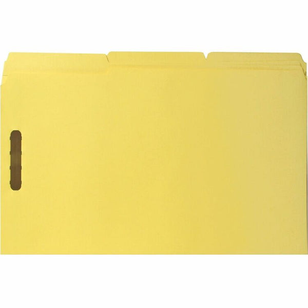 Business Source Fastener Folders, w/2-Ply Tab, 1/3 AST Tab, Lgl, 50/BX, Yellow (BSN17222) Box of 50