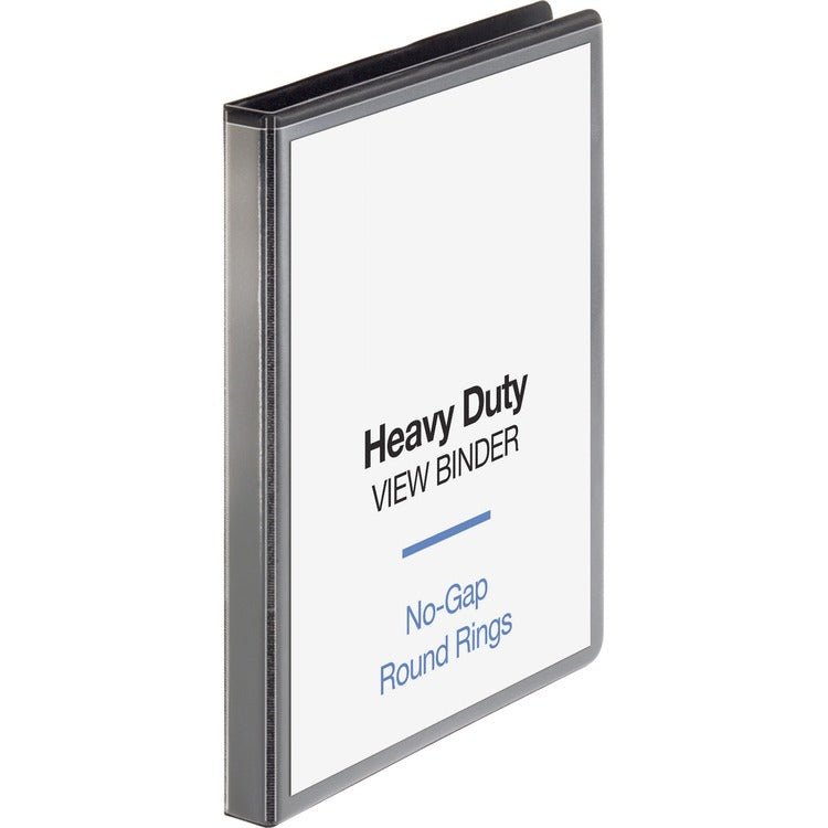 Business Source View Binder, Round Ring, 1/2" Cap, Letter-size, Black (BSN19550) Each