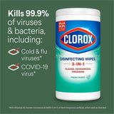 Clorox Disinfecting Wipes, Fresh Scent, 75/Tub, 6/Carton, 80 Carton/Pallet (CLO01656PL) 1 Pallet